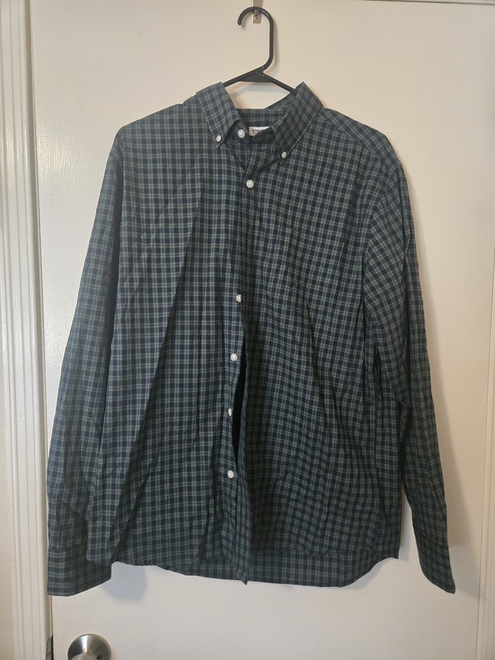 Sonoma Green Plaid Button-Down Shirt